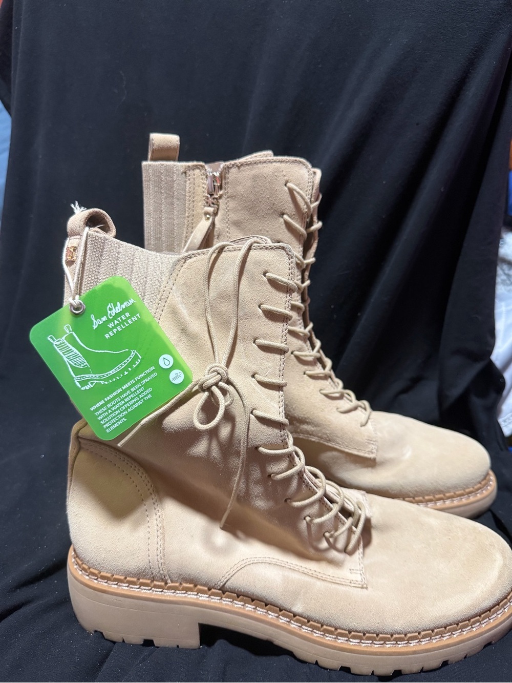 Sam Edelman Lue River Rock Suede Combat Boots Size 9 NWT CLW233Q